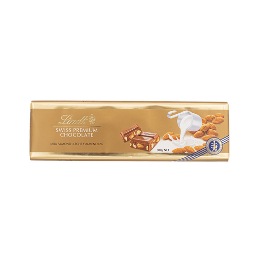 Lindt Swiss Classic Gold Milk Chocolate Almond Tablet 300g