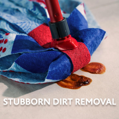 Vileda 3action Supermocio Floor Mop with a Stick, Versatile, Red Spot Eraser, Blue Microfibre, 3d Red Spots, 14 X 7 X 157 Cm