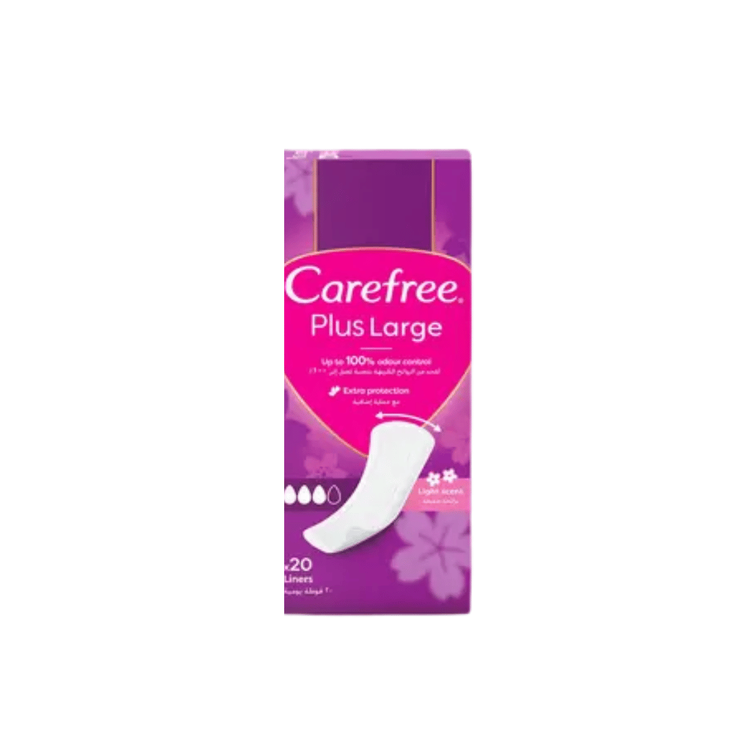 Carefree Plus Large Panty Liners Light Scent, 20'S
