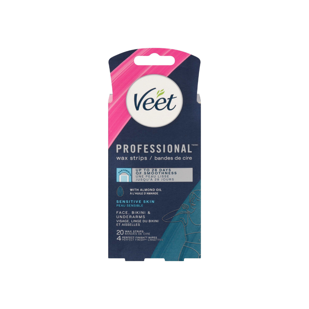 Veet PRO Easy-Gel Face Wax Strips Sensitive Skin, 20S