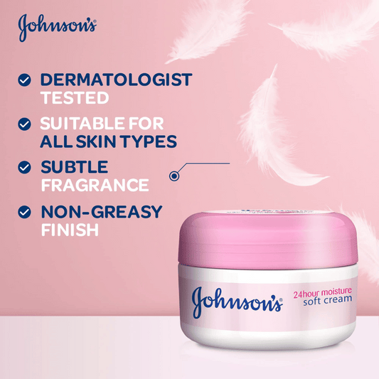 Johnson's 24-hour Moisture Soft Cream, Face & Body 100ml