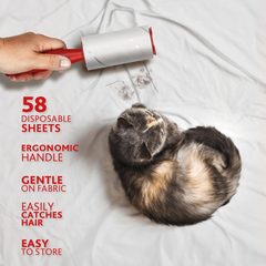 Vileda Lint Roller Set, Efficient, Gentle On Fabrics, Comfortable (58 Sheets)