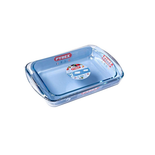 Pyrex Classic Rectangular Glass Baking Roasting, Set of 2 - 2.7 L & 3.7 L 913S607