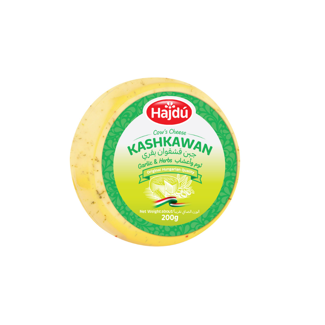 Hajdu Cow Kashkaval Cheese with Garlic & Herbs 200g