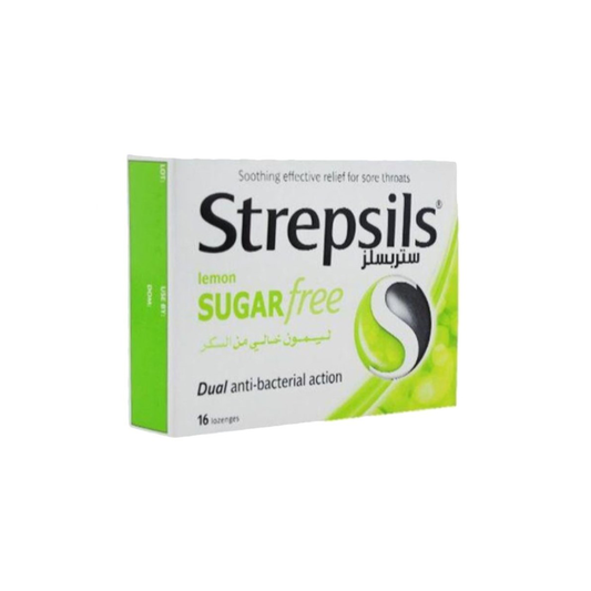 Strepsils Lemon Sugar Free, Pack of 16 Lozenges